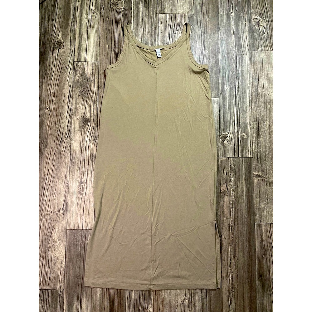 Tank Sleeveless Tan MIDI Shift Dress